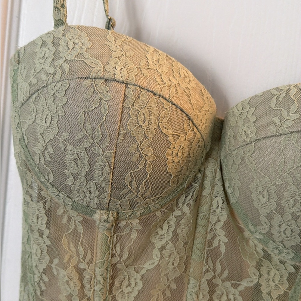 Perfect Corset Lace Bodysuit in Moss - Picture 11 of 13